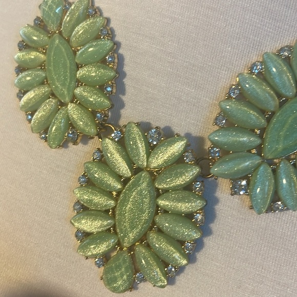 Mint green sparkling costume bib necklace y2k - Picture 2 of 3